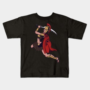 Spartan Warrior woman ready for battle Kids T-Shirt